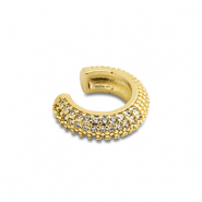 Boucles d'oreilles en acier inox ear cuff avec zirconium Doré-cristal