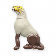 Broches chien Dor&eacute;-gris clair-marron