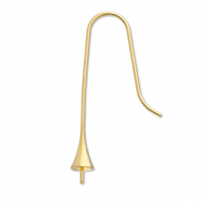 Apprêts en acier inox boucles d'oreilles crochet avec embout Doré