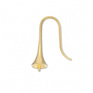 Apprêts en acier inox boucles d'oreilles crochet avec embout Doré