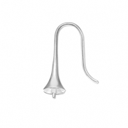 Apprêts en acier inox boucles d'oreilles crochet avec embout Argenté