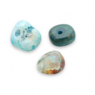 Pierres naturelles perles Agate Bleu multicolore