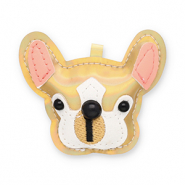 Pendentifs accroche-regard chien Doré holographique-blanc-noir-rose saumon