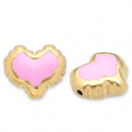 Perles en acier Inox cœur Doré-rose