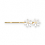 Accessoires pour cheveux epingle à cheveux marguerites Doré-blanc