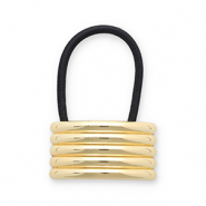 Accessoires pour cheveux élastique à cheveux avec métal Doré-noir