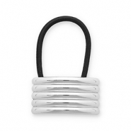 Accessoires pour cheveux élastique à cheveux avec métal Argenté-noir