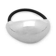 Accessoires pour cheveux élastique à cheveux avec métal Argenté-noir