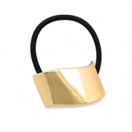 Accessoires pour cheveux élastique à cheveux avec métal Doré-noir