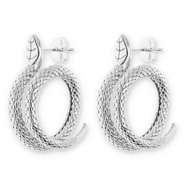 Boucles d'oreilles / puces en acier Inox serpent Argenté
