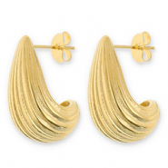 Boucles d'oreilles / puces en acier Inox goutte Doré
