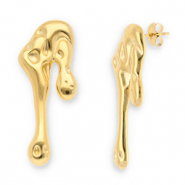 Boucles d'oreilles / puces en acier Inox gouttes Doré