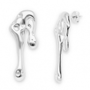 Boucles d'oreilles / puces en acier Inox gouttes Argenté
