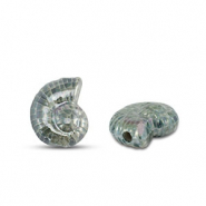 Perles en c&eacute;ramique DQ grecque coquille Vert de mer
