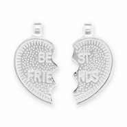Breloques en métal DQ "best friends" Argenté antique (sans nickel)