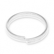 Apprêts en métal DQ anneau double Argenté antique (sans nickel)