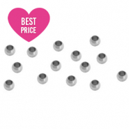 Appr&ecirc;ts en acier inox perle &agrave; &eacute;craser 2mm argent&eacute;