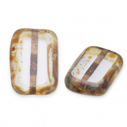 Perles tchèques TCB rectangle 12x8mm Alexandrite-travertin
