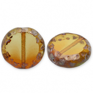 Perles tchèques TCB rond 14mm Peridot-topaz