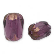 Perles tchèques FPB ovale 6x4mm Amethyst-bronze