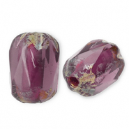 Perles tchèques FPB ovale 6x4mm Amethyst-dark travertin