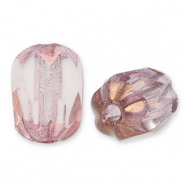 Perles tchèques FPB ovale 6x4mm Rosaline-bronze