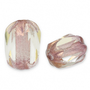 Perles tchèques FPB ovale 6x4mm Light bronze-amethyst