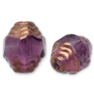 Perles tchèques FPB ovale 7x6mm Amethyst-bronze