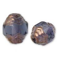 Perles tchèques FPB ovale 7x6mm Montana blue- bronze