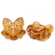 Perles acryliques n&oelig;ud avec cloches de No&euml;l Marron cognac-dor&eacute;