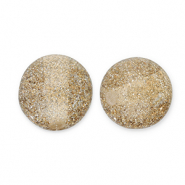 Perles acryliques avec pailletes 12 mm Champagne-argent&eacute;