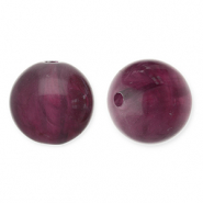 Perles acryliques 12 mm rond Aubergine 
