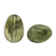 Perles acryliques en forme d'œuf Vert olive