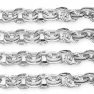 Apprêts en aluminium chaîne maille jaseron maille forçat double Argenté