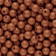 Perles acryliques 6 mm brillant Marron cognac fonc&eacute;