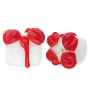 Perles en verre cadeau Blanc-rouge