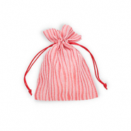 Sachet à bijoux avec lignes Rouge-blanc
