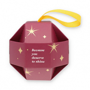 BY31® Boîte écrin à bijoux balle "Because you deserve to shine" Rouge vin de baies-doré-blanc-jaune