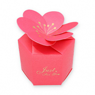 Boîte écrin à bijoux fleur "Just for you" Rose fuchsia-doré