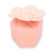 Boîte écrin à bijoux fleur "Just for you" Rose clair-doré