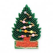 Broches sapin de No&euml;l Vert-orange