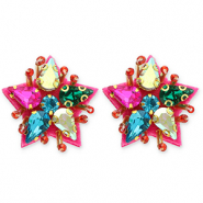 Boucles d'oreilles tendance étoile Multicolore