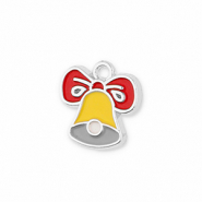 Breloques en métal cloche de noël Argenté-jaune-rouge-gris