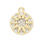 M&eacute;tal TQ laiton breloques soleil Dor&eacute;-transparent