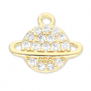 M&eacute;tal TQ laiton breloques plan&egrave;te Dor&eacute;-transparent