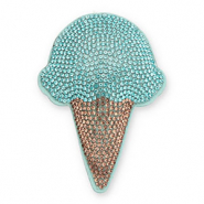 Pendentifs accroche-regard avec strass sucette de glace Turquoise-marron