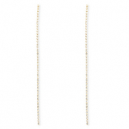 Métal TQ laiton boucles d'oreilles / puces d’oreilles avec strass Doré-cristal