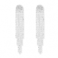 Boucles d'oreilles / puces d’oreilles en laiton Eco-brass® avec strass Argenté-cristal