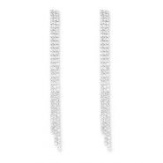 Boucles d'oreilles / puces d’oreilles en laiton Eco-brass® avec strass Argenté-cristal