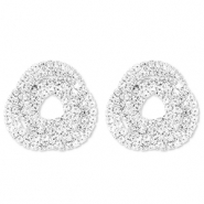 Boucles d'oreilles / puces d’oreilles en laiton Eco-brass® avec strass Argenté-cristal